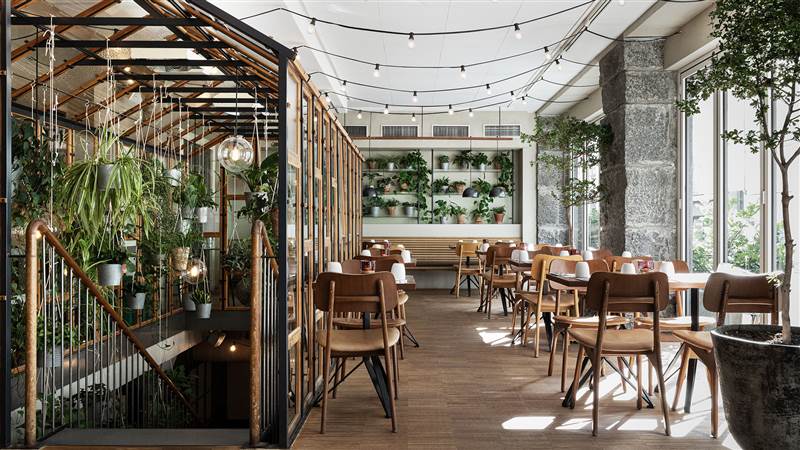 Breakfast Restaurant Copenhagen - Greenhouse Style With Plants