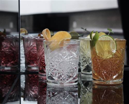 Bar & Lounge in Copenhagen - Crystal Cocktails with Citrus Garnish