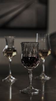 Hotel with Bar in Copenhagen - Crystal Wine Glasses On Table