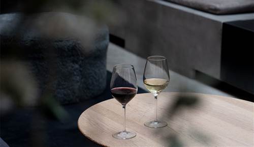 Hotel Wine Hour Copenhagen - Red & White Wine Glasses on Table